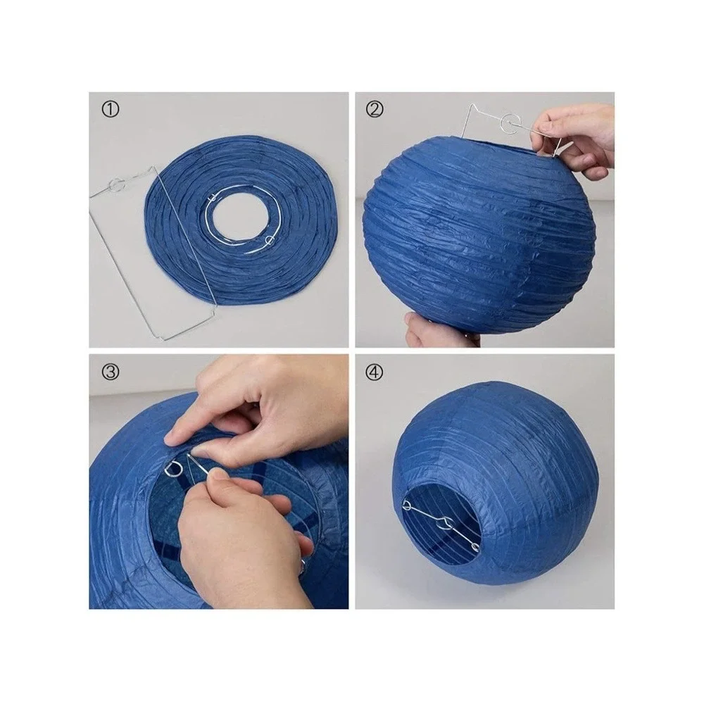 LIHAO Blue Paper Lanterns for Graduation Decorations Party Birthdays 20PCS A4 - Picture 2 of 6